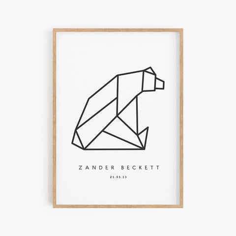 Origami Bear Print