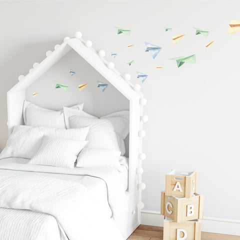 Colourful Paper Planes - Stickaroo Wall Decor