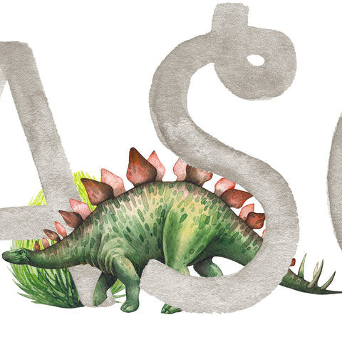 Watercolour Dino Name