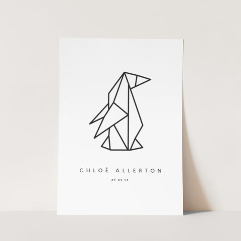 Origami Penguin Print