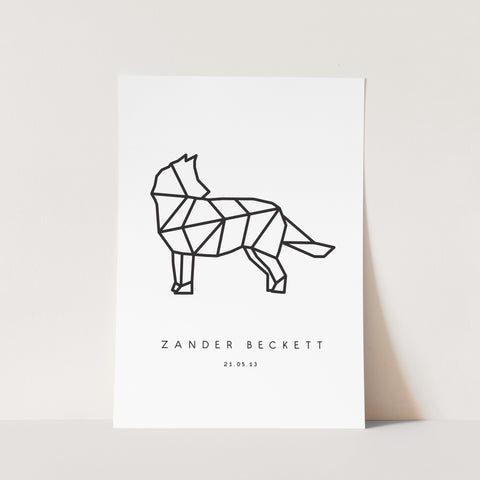 Origami Wolf Print