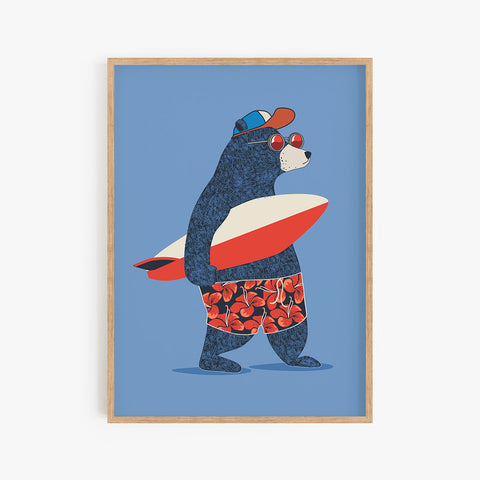 Surf Bear Print