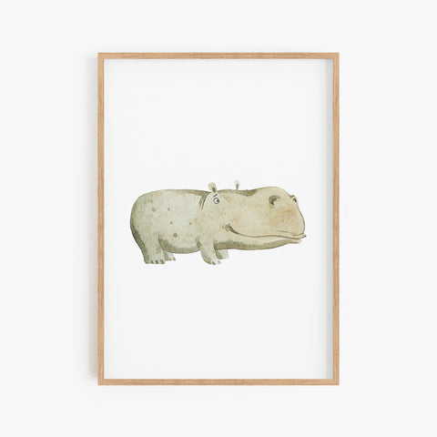 Wildlife Hippo Print
