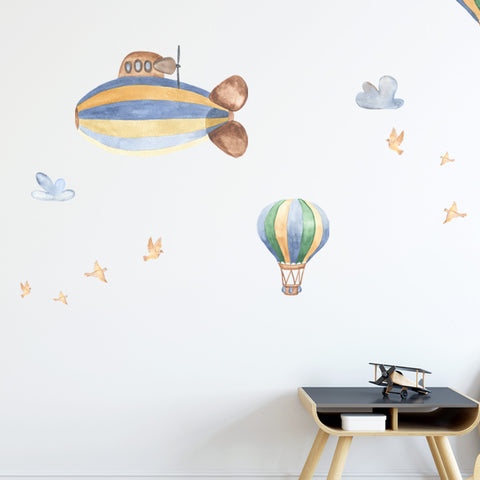 Hot Air Balloons & Birds - Stickaroo Wall Decor